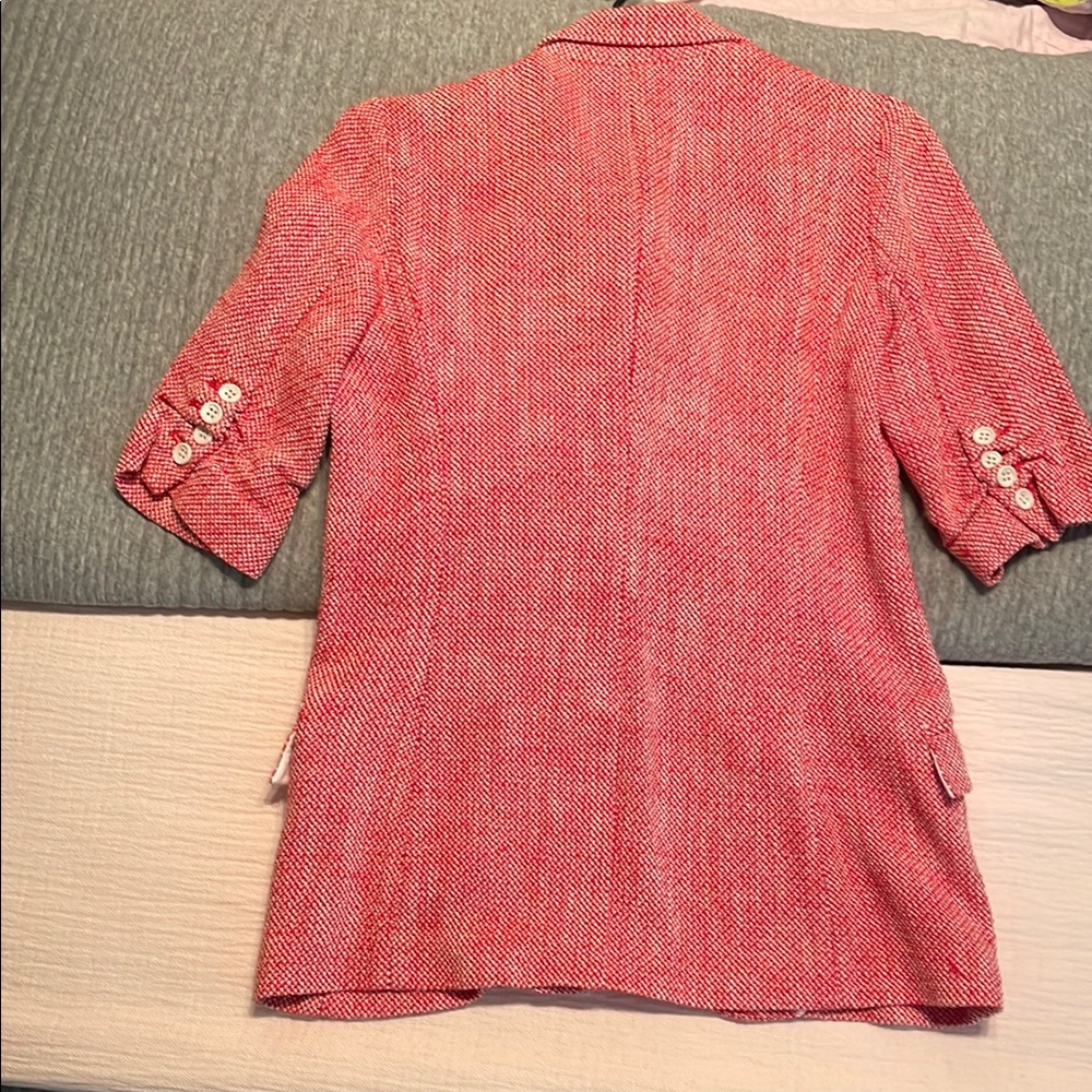 Elizabeth and James Red/White Textured Blazer Jacket - Picture 8 of 10